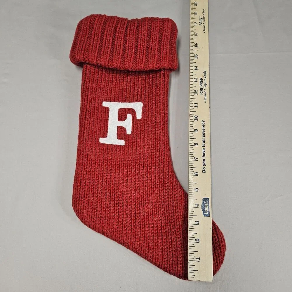 Wondershop Target Monogram Christmas Stocking Letter F Initial Red Holiday